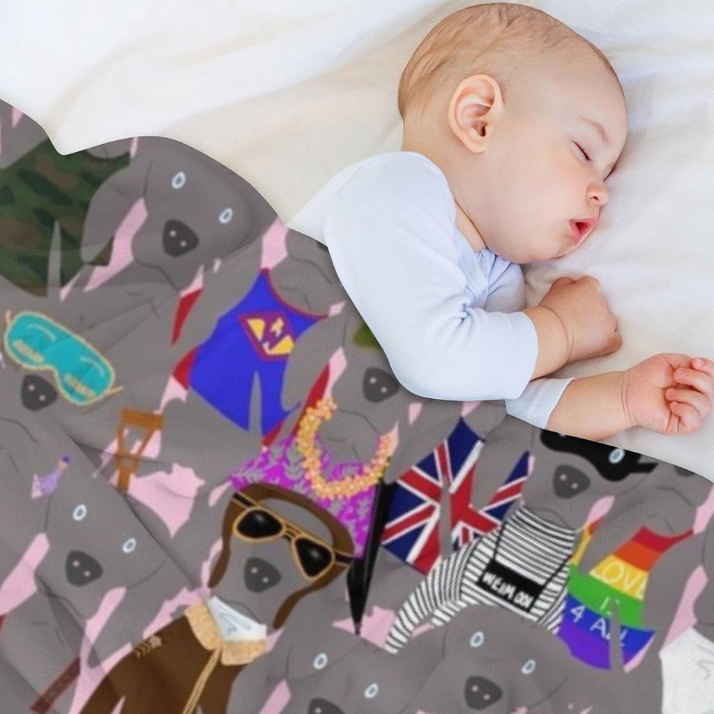 Большая собака Веймарская нация Серый призрак Веймарарская легавая Ручная роспись с узором питомца на розовом пледе Декоративный плед Красивые пледы