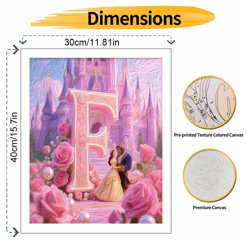 Disney Красавица и Чудовище, набор для рисования маслом с буквой F, ручная роспись DIY, украшение для стены дома, романтический подарок