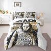 3 Piece Bedding Set with Duvet Cover and 2 Pillowcases - Pearl Jam Black Lyrics Eddie Vedder Print - Gold Poster Decor