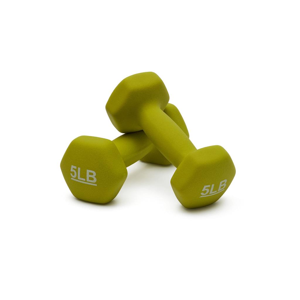 AmazonBasics Neoprene Dumbbell Set - 2.3kg Green