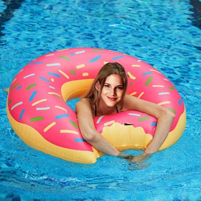 Anneau de Natation - PZCC - Boue Donuts - PVC Écologique - Design Pastèque et Fraise - Pour Adultes et Enfants
