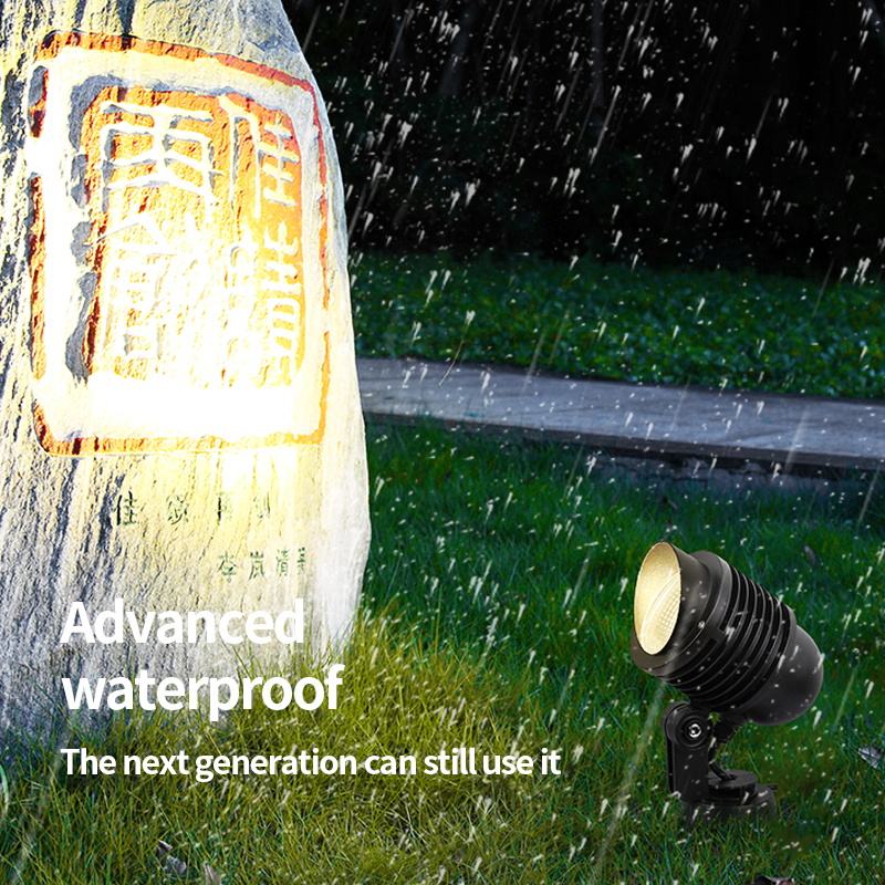 220V IP33 Waterproof 45 Beam Angle 3500K Warm White Aluminum LED Garden Spotlight for Outdoor Landscape Lighting Spike for