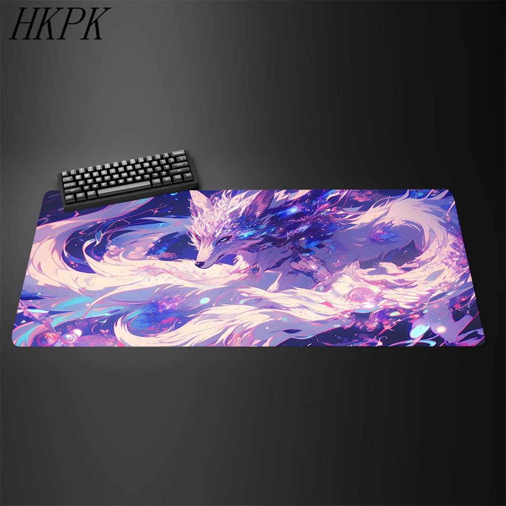 Large Cute Anime Pink Fox Desk Mat Mouse Pad Gaming Gamer Speed Table Mat Office Accessories Keyboard Laptop NonSlip Mousepad