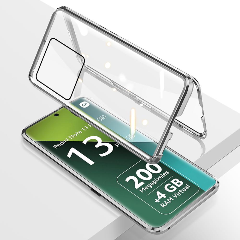 Магнитный двухсторонний защитный чехол на 360° для Xiaomi Redmi Note 13 Pro 5G Note13 13Pro 4G, чехол спереди и сзади, стеклянный металлический каркас