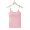 Summer Sleeveless Padded Shirt Strap Basic Tank Top Women Camisoles Tops with Built In Bra