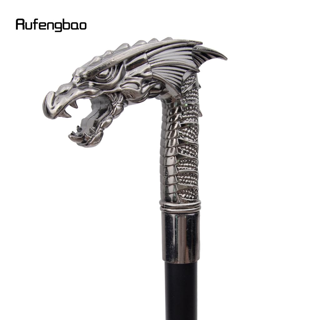 Silver Wing Dragon Head Fashion Walking Stick Decorative Stick Cospaly Vintage Party Fashionable Cosplay Cane Crosier 91cm