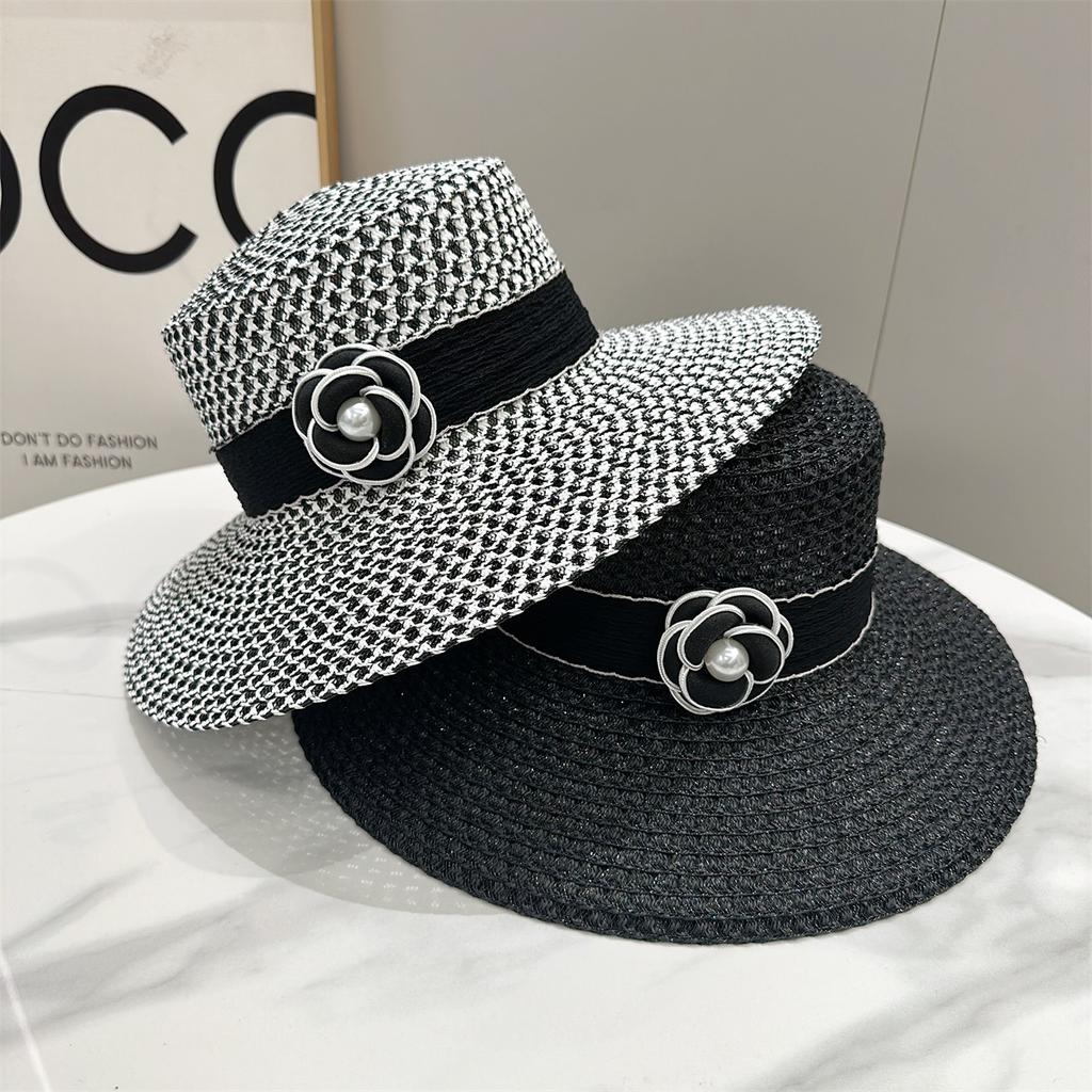 JYL TS DIY Французская соломенная шляпа Защита от солнца Пляжная кепка Плетеная солома