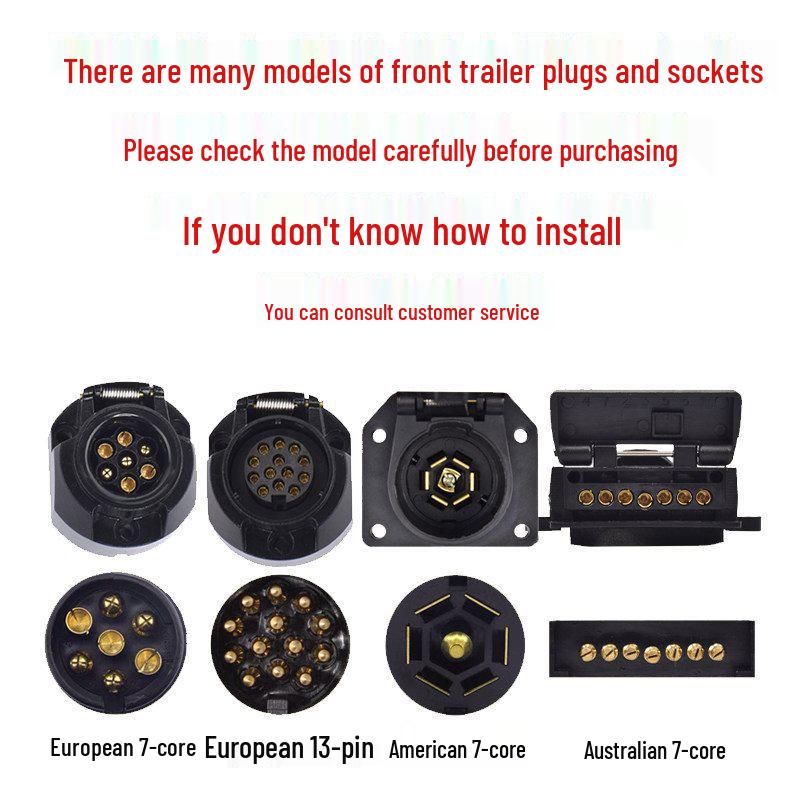7-Pin RV Trailer Plug & 13-Pin Connector Socket