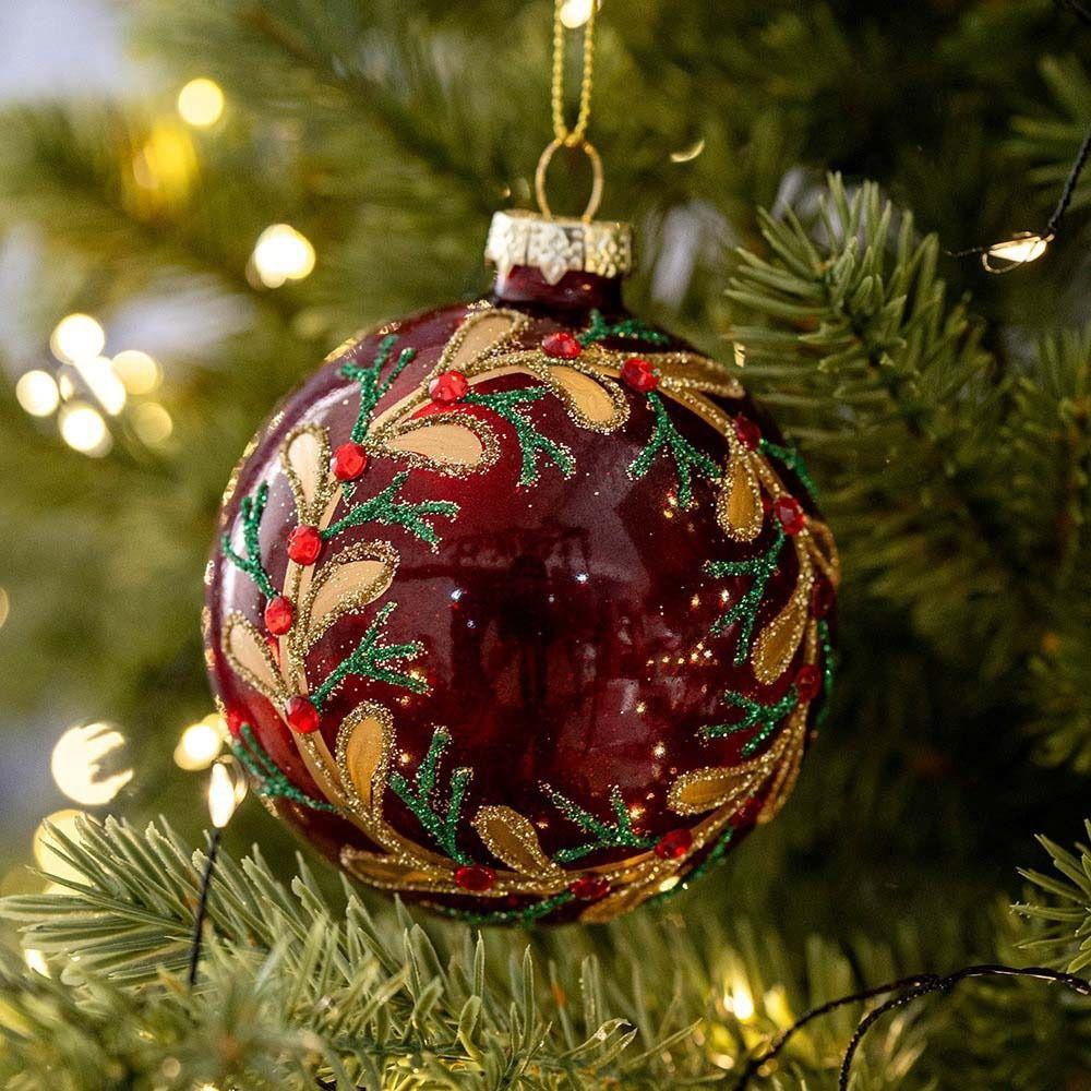 Korean Style Christmas Glass Balls 8cm Christmas Tree Pendants Multicolor Christmas Ball New Year