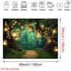 2D plane 1 piece of magical forest fairy garden background fabric with a festive theme