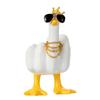 Middle Finger Little Duck Decor Resin Small Duck Sculpture 7.5cm Duck Decorative Figurine for Home Garden Desk Decoration
