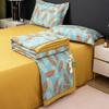 Summer Thin Quilt Bed Sheet Pillowcase 4pcs Bedding Set Home Textiles Soft Double Blanket Print Air-conditioning Quilt Washable