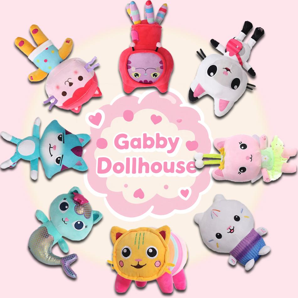 25 см 8 шт. Плюшевая игрушка из мультфильма «Домик кошки Габби» плюшевая кукла-русалка кошка-русалка детский рождественский подарок