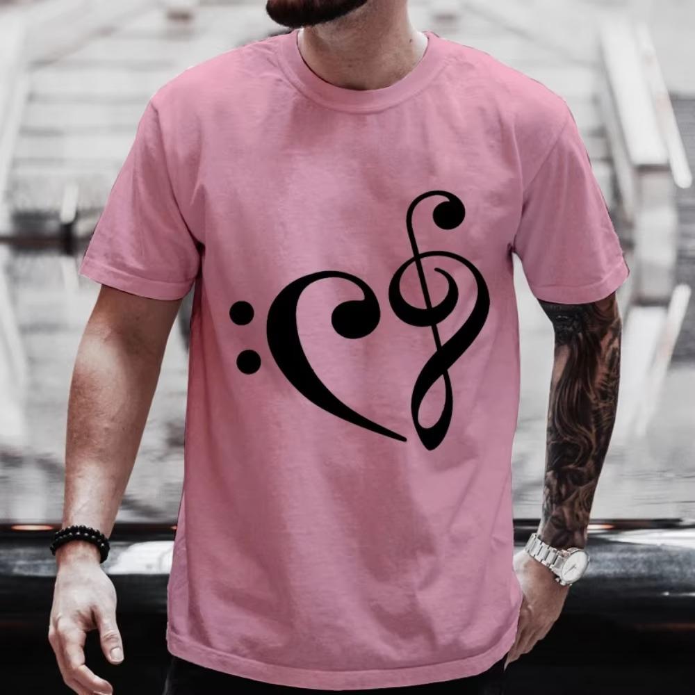 Футболки для мужчин и женщин, летние футболки Harajuku We Heart Music с коротким рукавом, уличная одежда для пар, свободная одежда, уличная одежда Y2K, топы