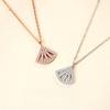 Full Diamond Fan Small Fan Necklace Women's Fashion Exquisite Niche Design Temperament Pendant Collarbone Chain