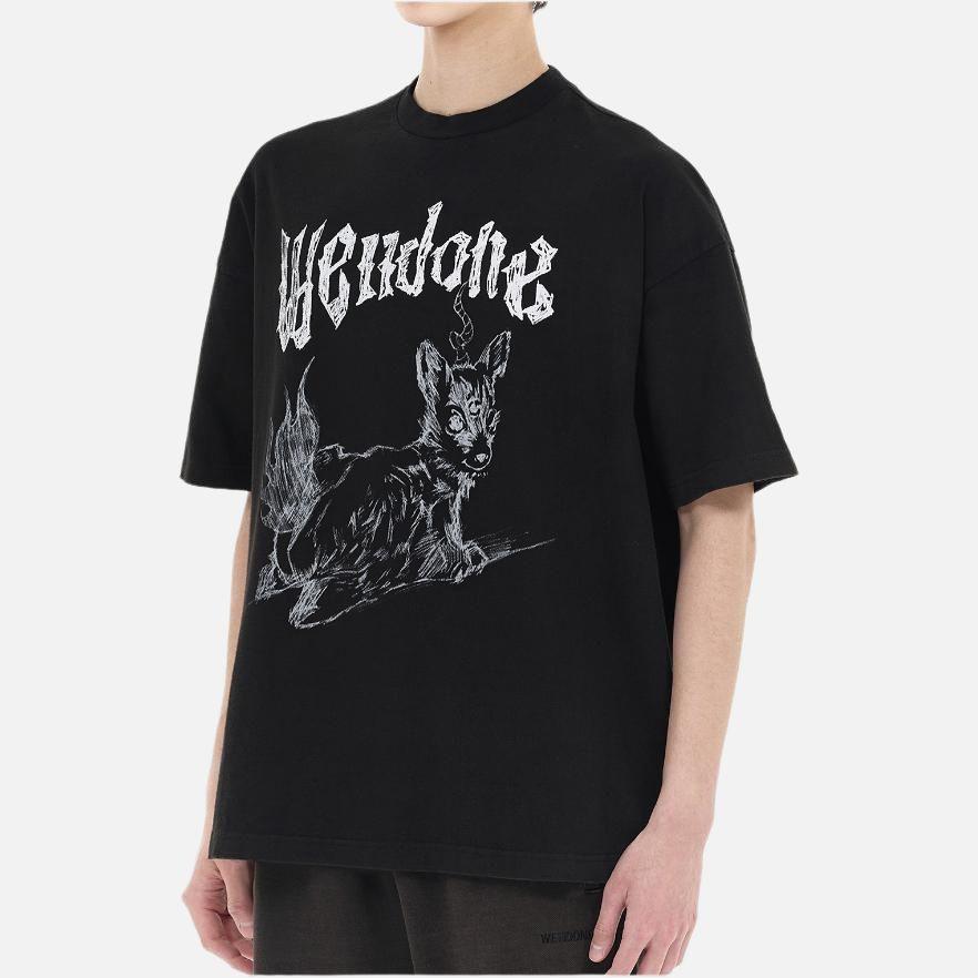 WE11DONE Monster logo Cotton T shirt WD-TT2-24-769-U-BK