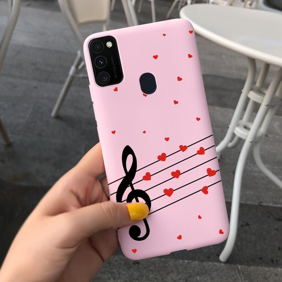 Чехол для Samsung M21 6,4 дюйма Мягкий силикон Сердечко TPU Чехол для Samsung Galaxy M21 M 21 SM-M215F M215 Задняя панель телефона Funda