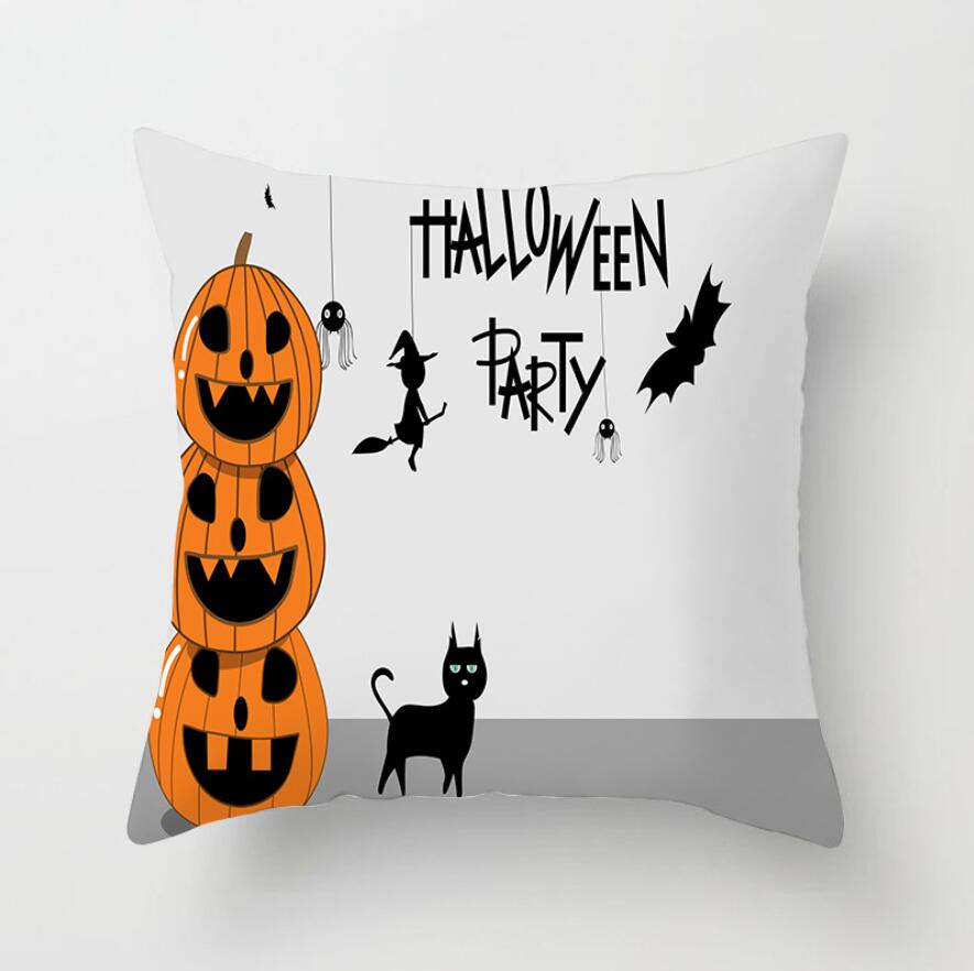 New Style Hello Halloween Print Pillow Case Polyester Festival Home Decor Fabric Sofa Pillowcase Comfortable Car Cushion Cover