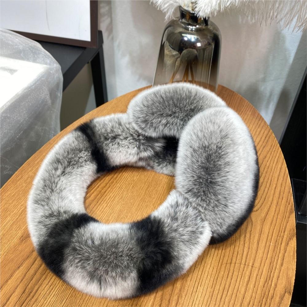 Women Winter Real Rex Rabbit Fur Earmuffs Soft Fluffy Natural Rex Rabbit Fur Ear Protection Girls Fashion Earmuffs