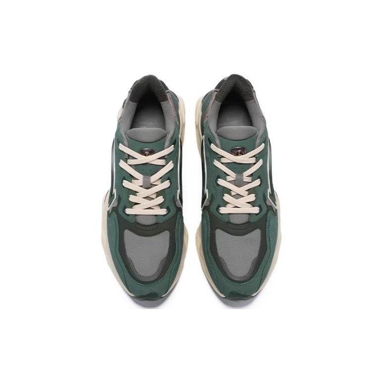 Li-Ning 1990 Lava Shock Absorbing Non-Slip Resistant Low-Top Casual Shoes Мужские кроссовки Темно-зеленый ALJT045-3