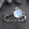 Women's Ring Creative Darth Vader Jewelry Couple Ring Simple Moonstone Floral Ring