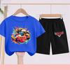 Мультяшный Молния МакКуин Повседневная Одежда Disney Тачки Мальчик 3D Принт Футболка с коротким рукавом Детский Комплект
