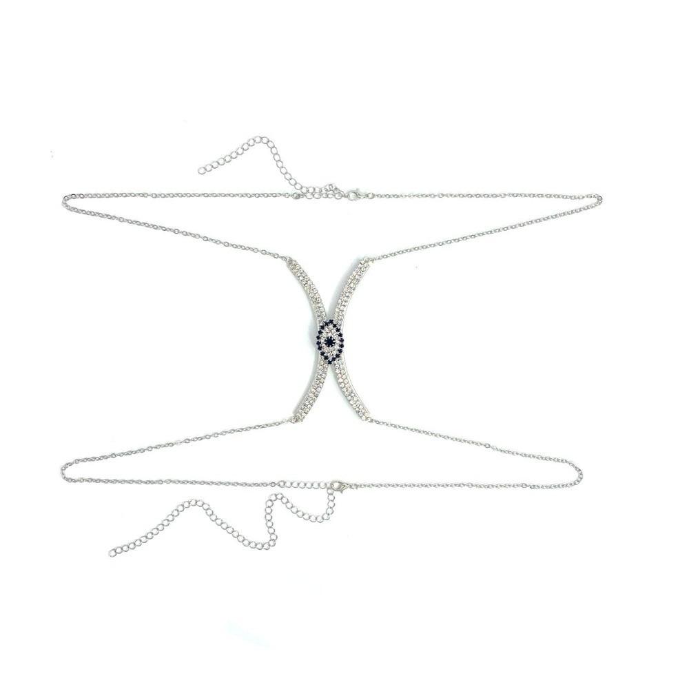 Rhinestone Bra Chest Chain Red Crystal Breast Chain Trendy Chest Support Body Chain Low-cut Dress