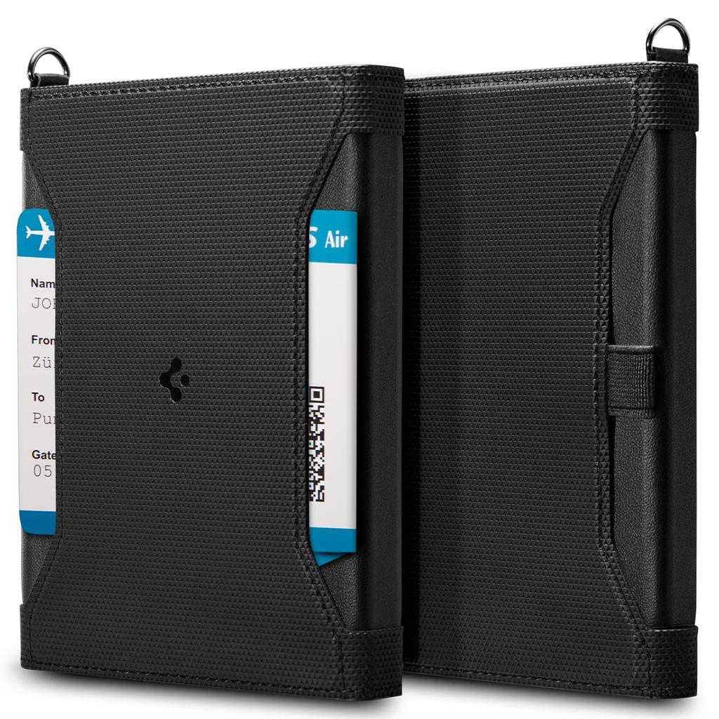 Spigen Чехол-держатель для паспорта Дорожный кошелек с защитой для безопасного международного использования Премиальная обложка для паспорта из ПУ-кожи с карманами для хранения для бизнеса