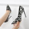 Hot-selling New Leopard Print Pointed High Heels Stiletto Large Size Single Shoes Temperament Sexy Women's Shoes WZ