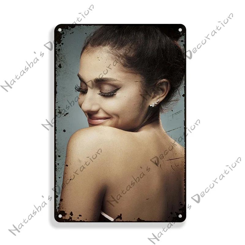 Ариана Гранде Металлические Знаки Музыка Винтажный Плакат Ржавый Ретро Плакат Дом Мужская Берлога Гараж Клуб Промышленный Декор Металлическая Пластина