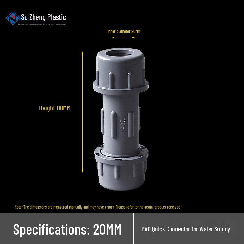 PVC Quick Connect Water Pipe Repair Fittings: 20-90 Telescopic Joint