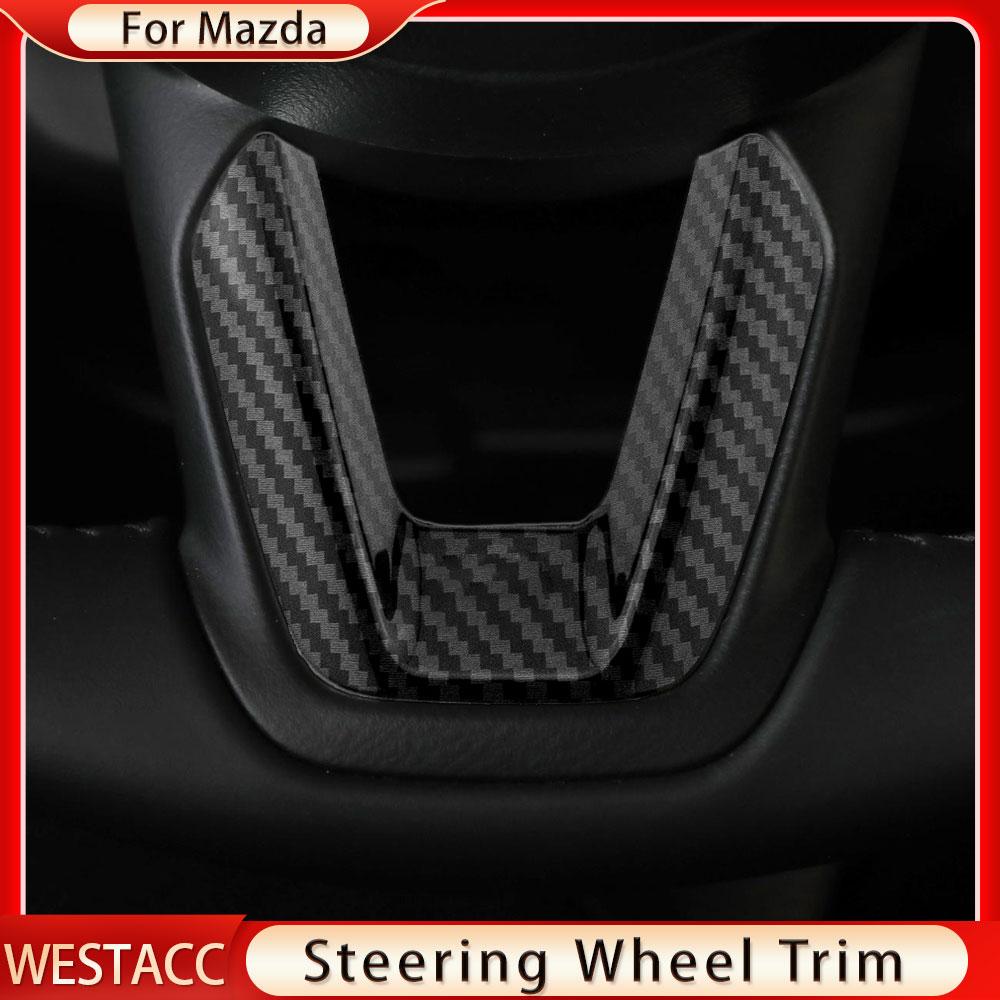 Накладка на руль автомобиля из углеродного волокна, наклейка для Mazda 2 3 6 Demio CX3 CX-3 CX-5 CX5 CX7 CX9 Axela Atenza