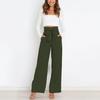 Women Summer and AutumnWorkplace Women's Trousers Casual Wide Leg High Waist Trousers with Belt Temperament Summer Commuter Pants