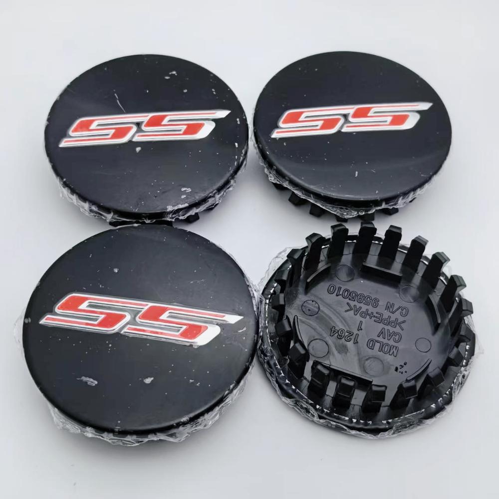 4pcs 65mm SS Logo Emblem Car Wheel Center Caps Wheels Hub Rim Hubcaps Cover Replace Styling Accessories for Chevrolet SS Camaro