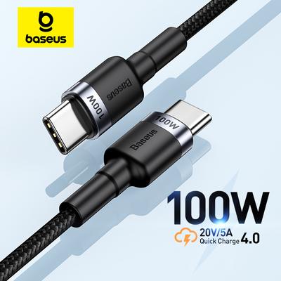 Кабель Baseus USB Type C на USB C Для 17 16 100 Вт/5 А PD Быстрая зарядка Зарядный шнур Для Macbook Samsung Кабель Type-C