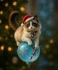 Двумерные плоские елочные украшения: Кошка и Енот