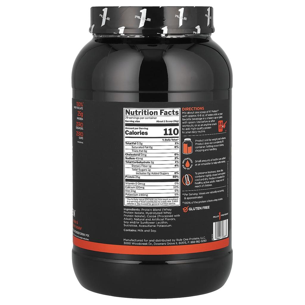 Rule One Proteins R1 Protein Powder Drink Mix, Café Mocha, 1.98 Lb (899 G)