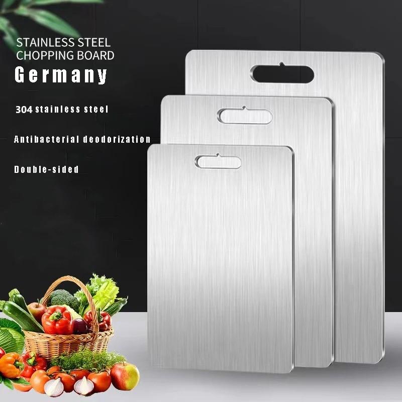 Разделочная доска из нержавеющей стали 304, антибактериальная и устойчивая к плесени, бытовая разделочная доска, кухонная доска для замешивания теста