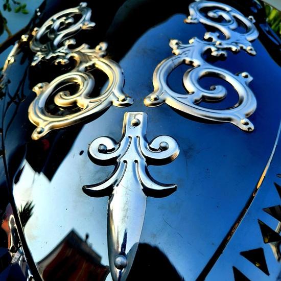 Рыцарский Викингский Щит Средневековый LARP Косплей, Нержавеющая Сталь 76.2 см Декоративный Предмет Дом Офис Рождество Новый Год Подарок на День Отца