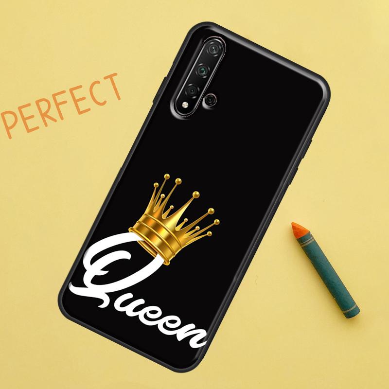 Чехол Король Королева Корона для Huawei Nova 12s 11i 7i 8i 12i Y73 Y70 Y90 Y60 Y72 Y61 Y91 9 10 SE P40 Lite P30 Pro