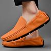 Fashion Genuine Leather Men Loafers Shoes High Quality Moccasins Driving Shoes Green Orange Office Shoe Casual Loafers Botas Para Hombre