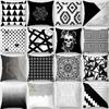 Black Cushion Cover Geometric Letter Print Sofa Pillowcase Bedroom Home Decor Car Office Decor Accessories 40x40cm45x45cm