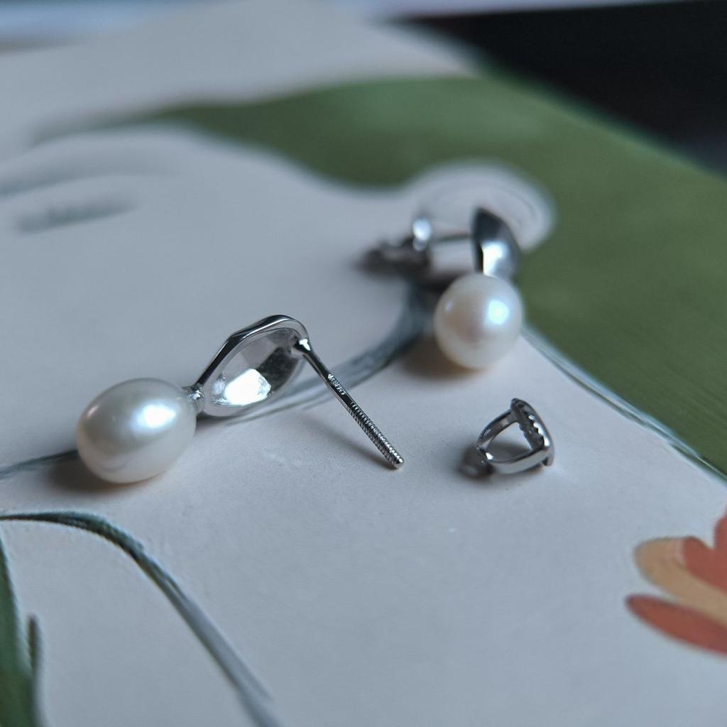 Серебряные серьги с натуральным жемчугом 4.75ct (2186199)