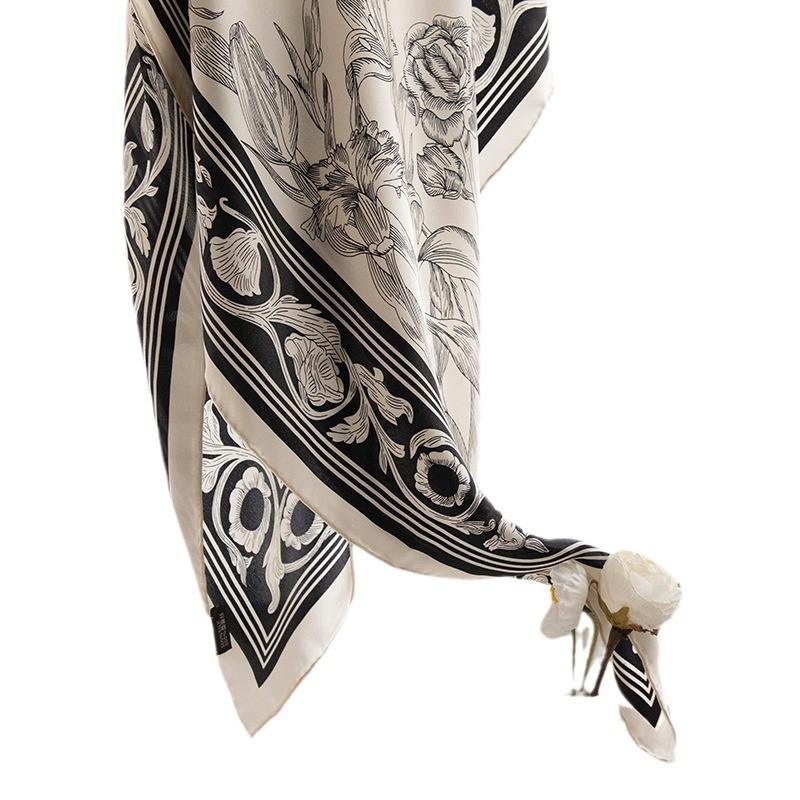 Silk Scarf Mom Mother-in-law 100% Mulberry Square Shawl Elegant Fashion Accessory