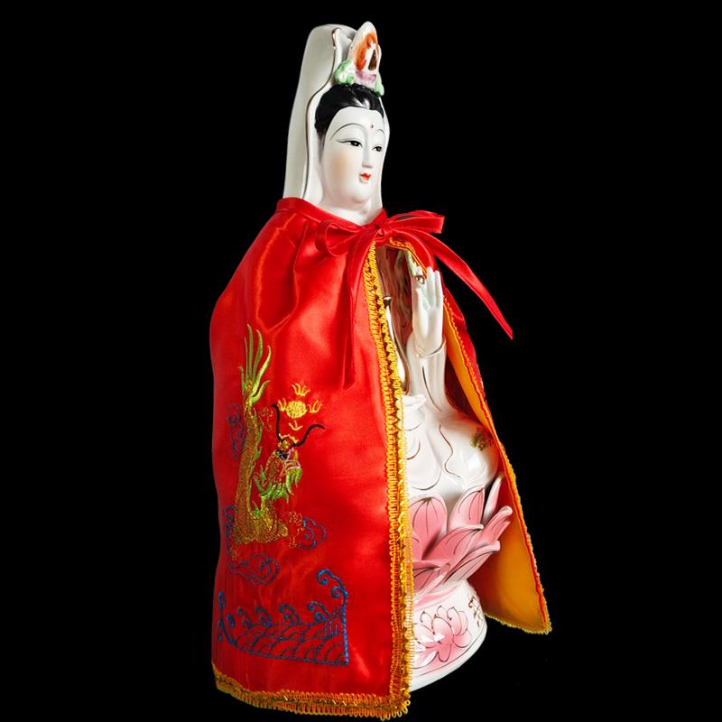 Только плащ Дзен Лотос Гуаньинь Статуя Будды Маленький плащ Гуаньинь Бодхисаттва Богиня Декор Вышитая шаль Без Смоляного Будды