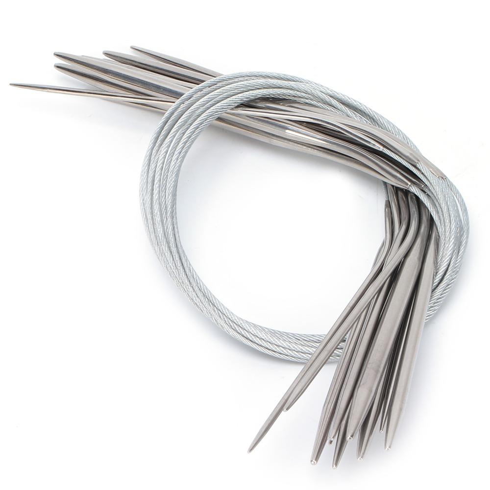 22pcs Stainless Steel Stainless Steel Needles 1.5-5mm Double Pointed Needles Weave Knitting