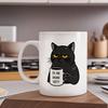 Керамическая кофейная кружка Он уже умер 330 мл Оригинальная кружка Дизайн черного кота Чайная кружка Кружка с отношением к кофеину для офиса и дома