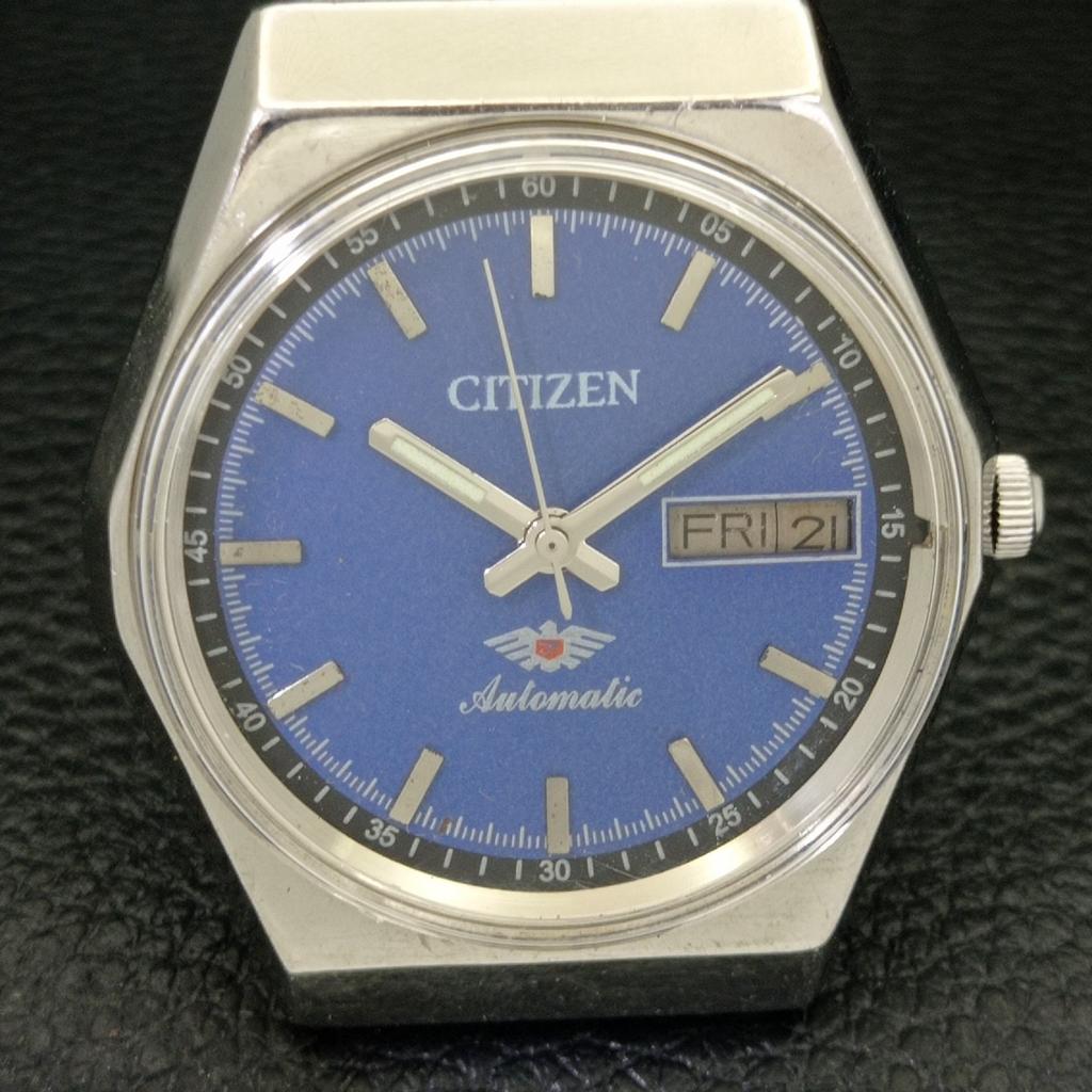 Б/у винтажные мужские часы Citizen Automatic 8200 из Японии с синим циферблатом a434819-2 R123-a434819