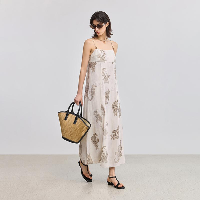 LILY Lyocell Linen Strap Dress