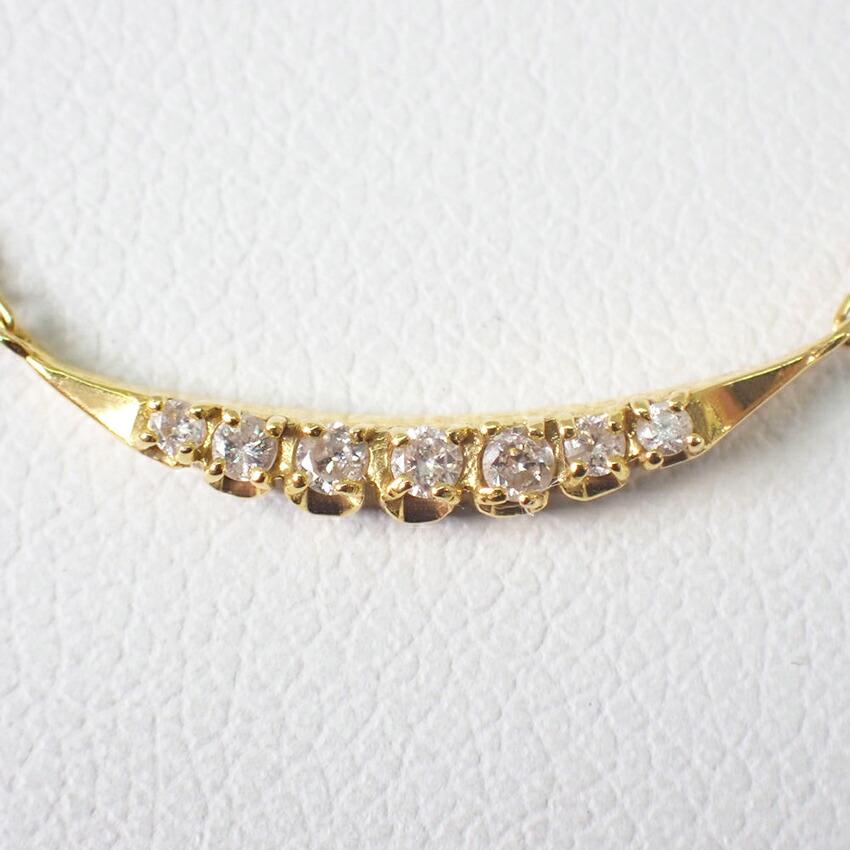 [Использовано] бриллиантовое колье agete K18YG /g424-34